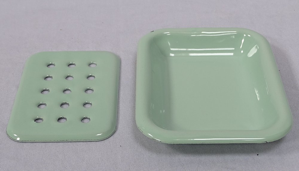 G1637 Enamel Soap Dish Flat for Stand, Soap Dish, Pastel Mint eBay