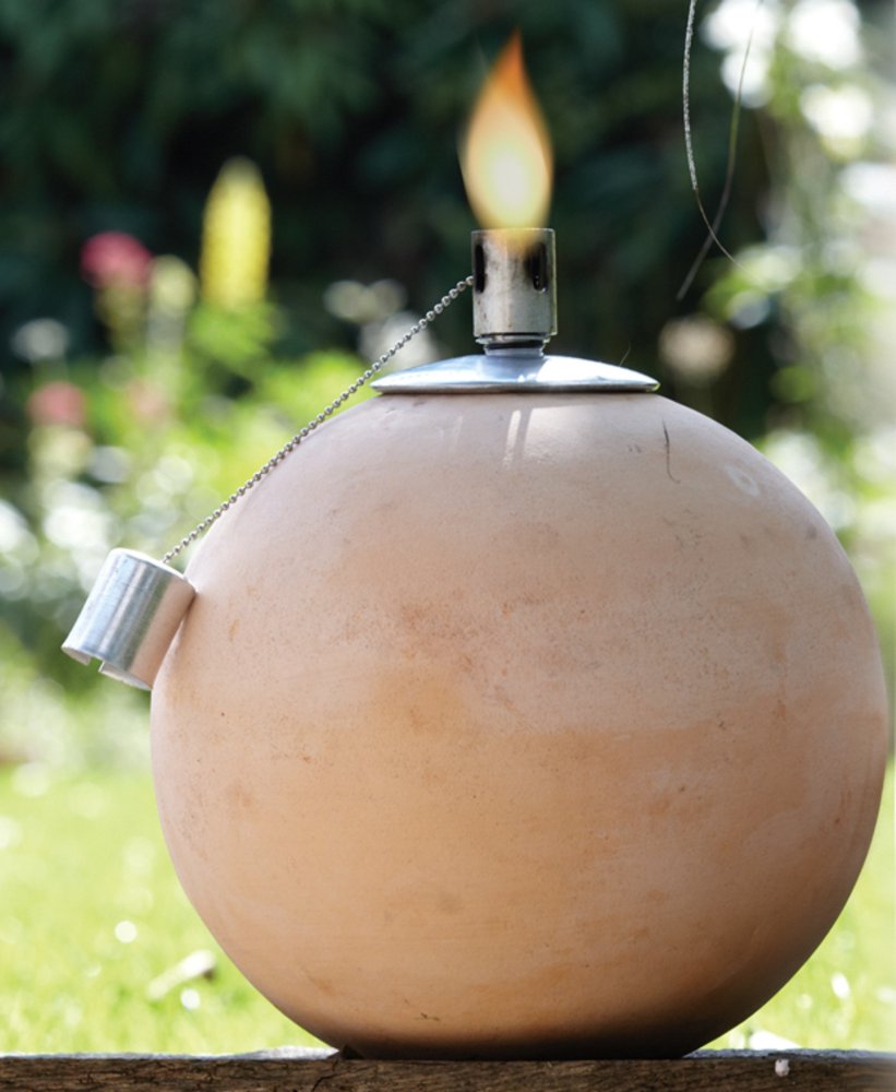 G2012 Garten Öllampe Terrakotta, Kugellampe im Landhausstil, Terrassen