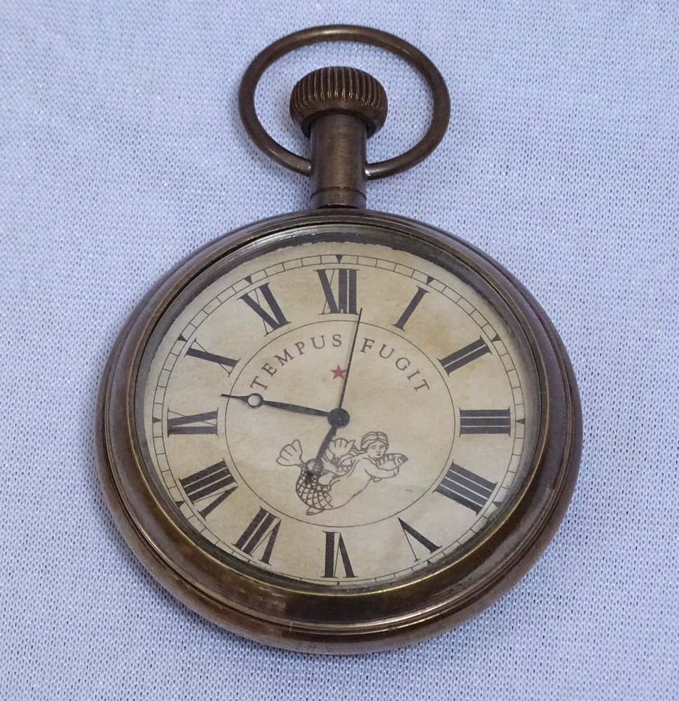 G519 Nostalgia Bags Watch Tempus Fugit, Bronze Pocket Watch eBay